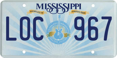 MS license plate LOC967