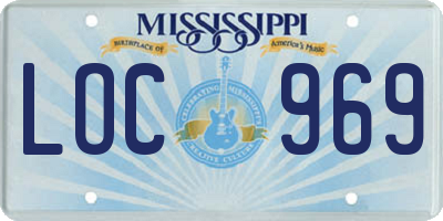 MS license plate LOC969