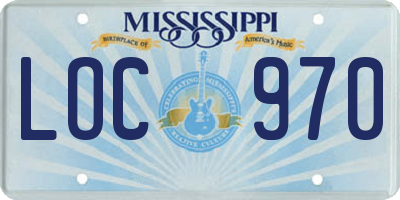 MS license plate LOC970