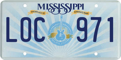 MS license plate LOC971