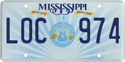 MS license plate LOC974