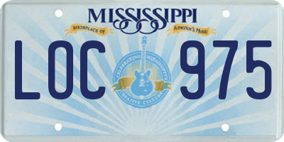MS license plate LOC975