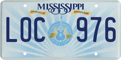 MS license plate LOC976