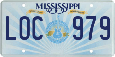MS license plate LOC979
