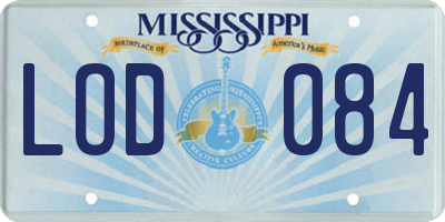 MS license plate LOD084