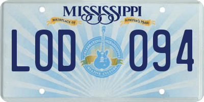 MS license plate LOD094