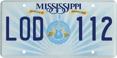 MS license plate LOD112