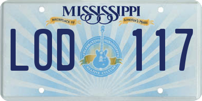 MS license plate LOD117