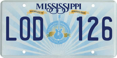 MS license plate LOD126