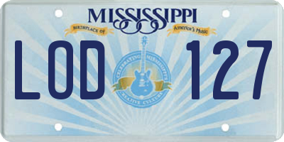 MS license plate LOD127