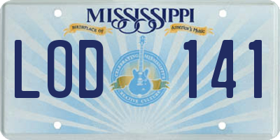 MS license plate LOD141