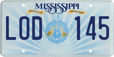 MS license plate LOD145