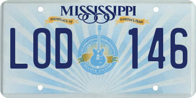 MS license plate LOD146