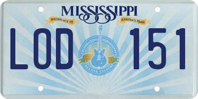 MS license plate LOD151