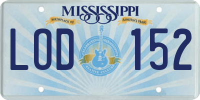 MS license plate LOD152
