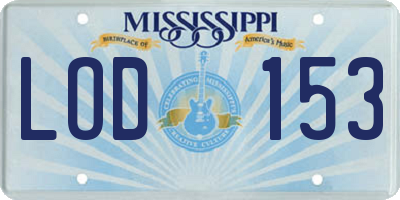 MS license plate LOD153