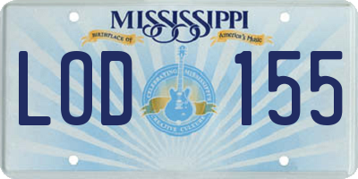 MS license plate LOD155