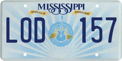 MS license plate LOD157