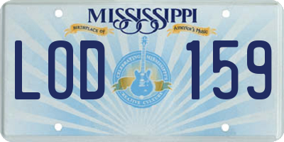 MS license plate LOD159