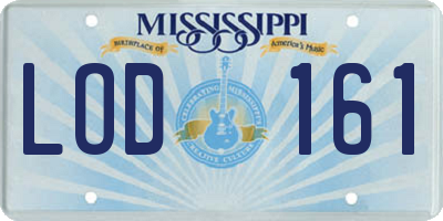 MS license plate LOD161