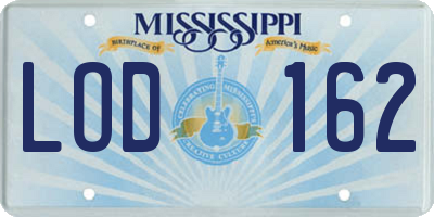 MS license plate LOD162