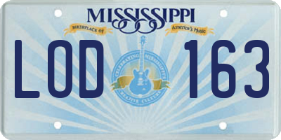 MS license plate LOD163