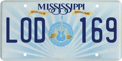MS license plate LOD169