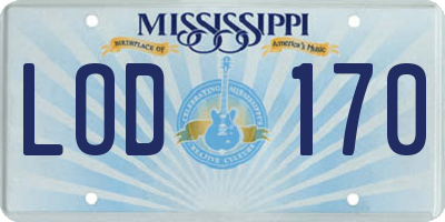 MS license plate LOD170