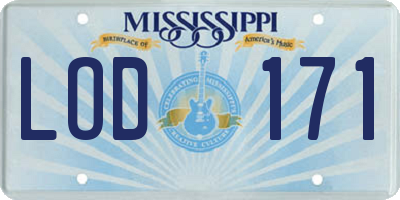 MS license plate LOD171