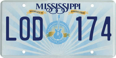 MS license plate LOD174