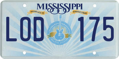 MS license plate LOD175