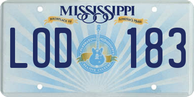 MS license plate LOD183