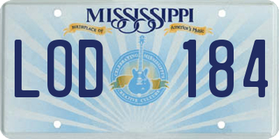 MS license plate LOD184