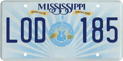 MS license plate LOD185