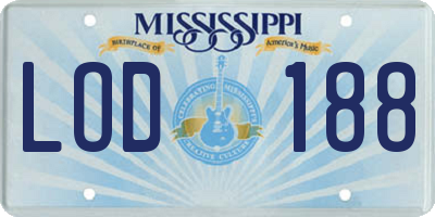 MS license plate LOD188