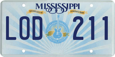 MS license plate LOD211
