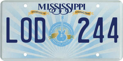 MS license plate LOD244