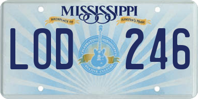 MS license plate LOD246