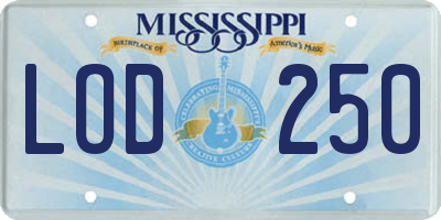 MS license plate LOD250