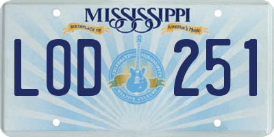 MS license plate LOD251
