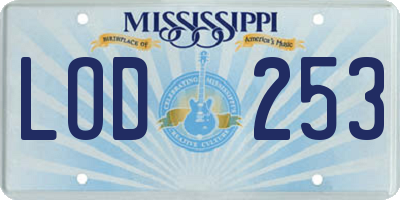 MS license plate LOD253