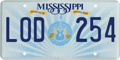 MS license plate LOD254