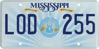 MS license plate LOD255