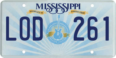 MS license plate LOD261