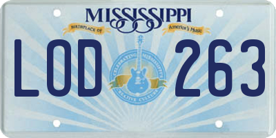 MS license plate LOD263