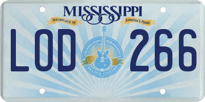 MS license plate LOD266