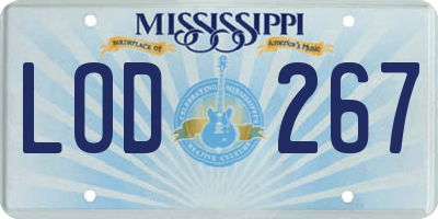 MS license plate LOD267