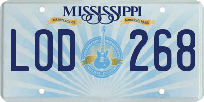 MS license plate LOD268
