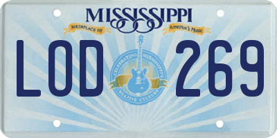 MS license plate LOD269
