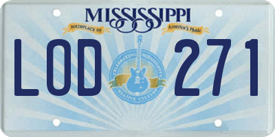 MS license plate LOD271